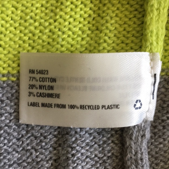 GAP Citron Colorblock Stripe Cotton Cashmere Blend Sweater, size Medium Tall ❤️ - Picture 8 of 13